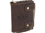 Attraente Portafoglio Da Uomo In Pelle Con Catena In Ottone - Always Wild