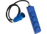 Ciabatta Elettrica A 4 Prese Schuko 16A IP44 Per Caravan Roulotte Barca Ecc. 230V-250V Con Cavo E Spina Cee Blu