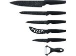 Set Di 6 Pezzi 5 Coltelli 1 Pelapatate Coltello Da Pane Coltello Da Chef Coltello Da Intaglio Coltello Da Pane Nero