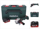 Smerigliatrice Angolare A Batteria Metabo Wb 18 Lt Bl 11-125 Quick 18 V 125 Mm Senza Spazzole + 1X Batteria Ricaricabile 8,0 Ah + Metabox - Senza Caricabatterie