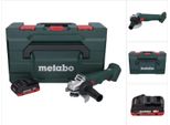 Smerigliatrice Angolare A Batteria Metabo W 18 L 9-125 18 V 125 Mm + 1X Batteria 4,0 Ah + Metabox - Senza Caricabatterie