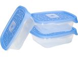Kotarbau® Set Di 3 Contenitori Per Alimenti Da 0,6 L In Plastica Blu Per Alimenti