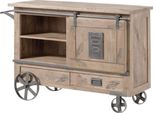 MASSIVMOEBEL24 | Serviertisch Mango 120X45X85 Beige Lackiert Railway #397