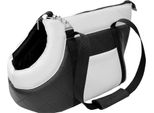Borsa Da Trasporto Per Cani E Gatti | Borsa A Tracolla Per Animali Domestici Con Cinghia Elastica Con Moschettone | Fino A 10 Kg | M Nero E Bianco