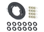 Zmh Set Di 12 Cornice Da Incasso GU10 - Nero Cornice Per Faretti Da Incasso Luce Da Incasso GU10 Prese 230V Con Base Diametro Foro 50Mm Faretti Da Incasso Rotondo In Metallo Orientabile 30° Spot Per Lampadine Led Alogene