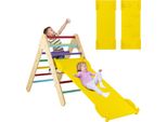 Triangolo Di Arrampicata Costway Con Rampa, Struttura Di Arrampicata In Legno, Triangolo A Pioli Per Arrampicarsi E Scivolare, Per Bambini A Partire Da 1 Anno Di Età