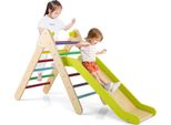 Triangolo Di Arrampicata Costway Con Scivolo, Struttura Di Arrampicata In Legno, Triangolo A Pioli Per Scivolare E Arrampicarsi, Per Bambini A Partire Da 1 Anno Di Età