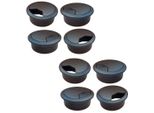 Set Di 8 Passacavi Da Scrivania 80Mm - Colore [Nero] - Uscita Cavi Con Guarnizione Antipolvere Per Varie Scrivanie E Piani Di Lavoro Per Ufficio | Scatola Rotonda Per Cavi In Plastica Abs | Uscita Cavi