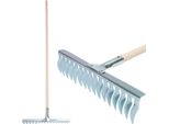 Rastrello Per Prato Strend Pro R108A.WH, 16 Denti, Aeratore, Verticut, Manico In Legno