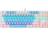 Tastiera Meccanica Cablata Bajeal K100 Con 87 Tasti, 9 Effetti Luminosi | Keycaps A Iniezione Bicolore | Tasti Sospesi | Interruttore Verde, Blu E Bianco