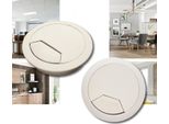 Set Di 4 Passacavi Da Scrivania 80Mm - Colore [Bianco] - Uscita Cavi Con Guarnizione Antipolvere Per Varie Scrivanie E Piani Di Lavoro Per Ufficio | Scatola Rotonda Per Cavi In Plastica Abs | Uscita Cavi