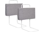 Fiqops Protezione Letto Per Bambini 100Cm, Protezione Anticaduta Per Bambini Per Letto Protezione Laterale Regolabile A 5 Fori 2 Pezzi Grigio