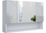 Vicco Specchio Contenitore Bagno Irma, 80 X 55 Cm, Bianco Lucido