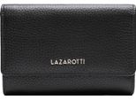 Lazarotti Pelle Portafoglio Bologna Leather Zip Wallet With 15 Card Slots Black Nero