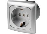 C-Line Presto Inprojal Cbe Presa Di Corrente Schuko + Telaio Di Copertura + Presa Iso 220 / 230 Volt Argento