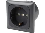C-Line Presto Inprojal Cbe Presa Di Corrente Schuko + Telaio Di Copertura + Presa Iso 220 / 230 Volt Antracite