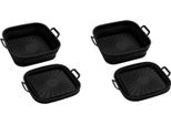 Inf Friggitrice Ad Aria Pieghevole Forma In Silicone 17,5 Cm Confezione Da 2 Nero