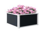Outsunny Aiuola Rialzata Fioriera Con Funzione Di Drenaggio Aiuola Per Verdure, Erbe Aromatiche In Giardino, Terrazza E Balcone, Plastica, Grigio, 60 X 60 X 30 Cm