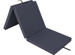 Hobbygarden Materasso Pieghevole Ben - 180×65×6 Cm, Pieghevole, Letto Per Ospiti E Tappetino Da Palestra, Rivestimento Aloba, Facile Da Pulire E Mobile Grigio