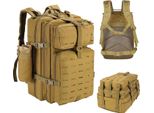 Topchances Grande Zaino Militare Uomo 45L Outdoor Impermeabile Tattico Molle Assalto Sopravvivenza Zaino Tattico Per Campeggio Trekking Escursionismo Pesca Viaggio Lavoro, Marrone Chiaro