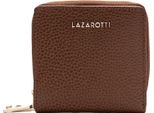 Lazarotti Pelle Portafoglio Bologna Leather Zip Wallet With 6 Card Slots Brown Marrone