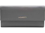 Lazarotti Pelle Portafoglio Bologna Leather Wallet With 12 Card Slots Grey Grigio