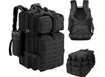 Topchances Grande Zaino Militare Uomo 45L Outdoor Impermeabile Tattico Molle Assalto Sopravvivenza Zaino Tattico Per Campeggio Trekking Escursionismo Pesca Viaggio Lavoro, Nero