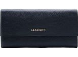 Lazarotti Pelle Portafoglio Bologna Leather Wallet With 12 Card Slots Navy Blu Scuro