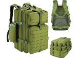 Topchances Grande Zaino Militare Uomo 45L Outdoor Impermeabile Tattico Molle Assalto Sopravvivenza Zaino Tattico Per Campeggio Trekking Escursionismo Pesca Viaggio Lavoro, Verde Esercito