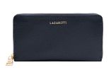 Lazarotti Pelle Portafoglio Bologna Leather Zip Around Wallet With 16 Card Slots Navy Blu Scuro