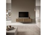 Credenza Tv Selsey Telire Nero Con Rovere Wotan - Frontali A Doghe ,Larghezza 140 Cm