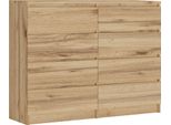 Cassettiera 8 Cassetti, Colore: Rovere Wotan, 120 X 101 X 39 Cm