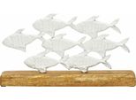 Supporto Per Scuola Di Pesce Su Base In Legno Di Mango - 30X16X5Cm - Pesce Decorativo