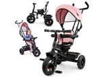 Triciclo Per Bambini 1-4 Anni - Tobi Frey - Colore Rosa - Girevole - Ruote Pompate + Maniglione Di Spinta