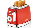 Zilan 60S Retro 2 Slice Double Slot Toaster | Stainless Steel Toaster | Retro Toaster | Vintage | With Bun Rack | 850 Watt