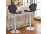 Wisfor Set Di 2 Sgabelli Da Bar, Sgabello Da Bar Bistrot Sgabello Da Banco Con Schienale, Sedile In Pelle, Girevole A 360° Regolabile In Altezza, Nero