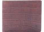 Esquire Pelle Portafoglio Dallas Croco Wallet Brown Marrone