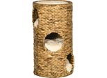 Fusto Tiragraffi Pawhut, Fusto Per Gatti Alto 73 Cm Con 3 Grotte, Tiragraffi Con Cuscino, Torre Per Gatti In Giacinto D'acqua, Per Gatti Fino A 3,5 Kg, Marrone Chiaro