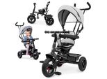 Triciclo Per Bambini Da 1 A 4 Anni - Tobi Frey - Grigio - Girevole - Ruote A Pompa + Push Off