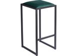 Ferro Sgabello Da Bar 64 Cm Verde - Sgabello Da Bar Moderno In Metallo Senza Schienale In Stile Loft Con Seduta Imbottita