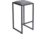 Ferro Sgabello Da Bar 64 Cm Grigio - Sgabello Da Bar Moderno In Metallo Senza Schienale In Stile Loft Con Seduta Imbottita