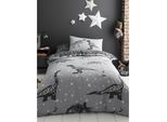 Set Di Biancheria Da Letto "Space T-Rex"" AG2726 (Letto Singolo) (Nero/Grigio/Bianco)"