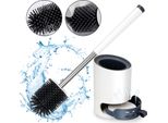 Scopino In Silicone, Supporto Per Il Montaggio A Parete E Cassetto Estraibile Per La Conservazione Dell'acqua, Scopino Da Appoggio, Manico Lungo In Acciaio Inox, Non è Necessario Forare