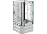 Letto Rialzato Outsunny, Set Da 3 Pezzi, Fioriera, Serra Con Copertura In Plastica, Traliccio, Fioriera Per Piante Rampicanti, Per Giardino, Terrazza E Balcone, 53 X 53 X 90 Cm