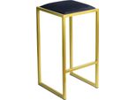 Ferro Sedia Da Bar 64 Cm Oro - Nero - Sedia Da Bar Moderna In Metallo Senza Schienale In Stile Loft Con Seduta Imbottita