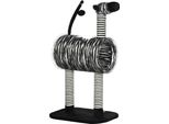 Tiragraffi Pawhut, Altezza 93 Cm, Albero Per Gatti Con Design Zebrato, Albero Da Arrampicata Con Tunnel Per Gatti, Tiragraffi Per Gatti Con Pali In Juta, Albero Da Gioco, Arredamento Per Gatti, Nero+Bianco