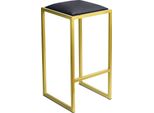 Ferro Sedia Da Bar 64 Cm Oro - Eko - Sedia Da Bar Moderna In Metallo Senza Schienale In Stile Loft Con Seduta Imbottita