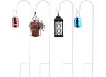 Wisfor 8 Pezzi Bastone Da Giardino Con Gancio Da Pastore, Bastone Per Lanterna Con Gancio, Bastone Per Lanterna Da 90 Cm Bastone Luminoso Decorativo Per Decorazioni Per Matrimoni, Mangiatoie Per Uccelli, Luci Natalizie, Lanterne, Luci Solari