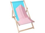 Lettino Dreamroots Pieghevole In Legno, Legno Di Faggio Fino A 130 Kg, Lettino Pieghevole Con Regolazione Dell'inclinazione Dello Schienale In 3 Fasi, Summer Pink