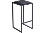 Ferro Sgabello Da Bar 64 Cm Eko - Moderno Sgabello Da Bar In Metallo Senza Schienale In Stile Loft Con Seduta Imbottita